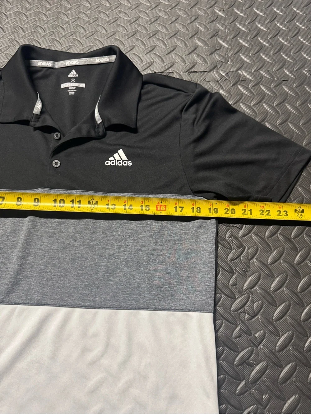 Adidas Golf Men’s Small Colorblock Polo Shirt Black Gray White